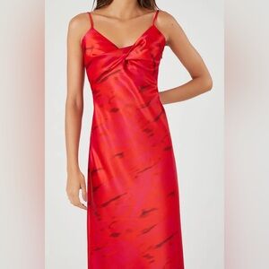 Forever 21 Red and Black Midi Dress